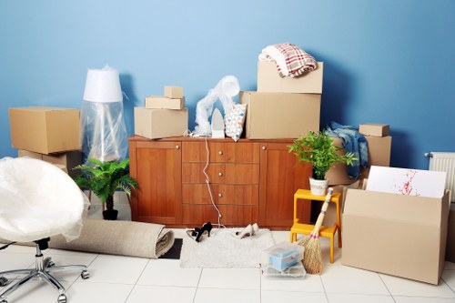 Moving van in Highbury with recyclable packing materials