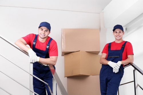 Removal van and movers serving residential streets in Highbury