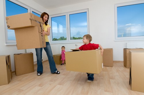 Furniture and boxes being loaded for a move in Highbury