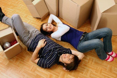 Van and mover supporting a Highbury residential relocation