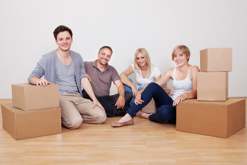 Packed removals van ready for a move in Highbury